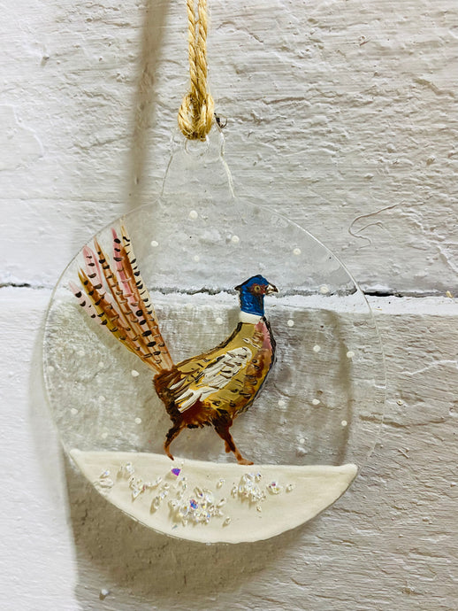 Pheasant Christmas Round Hanger