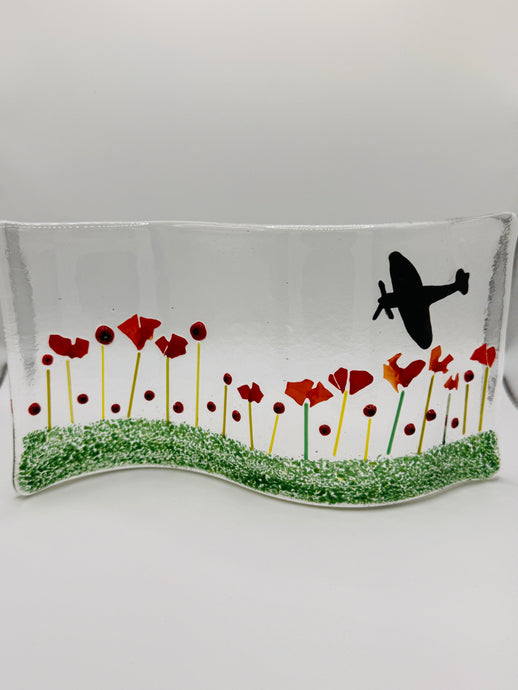 Self standing Spitfire Remembrance Glass