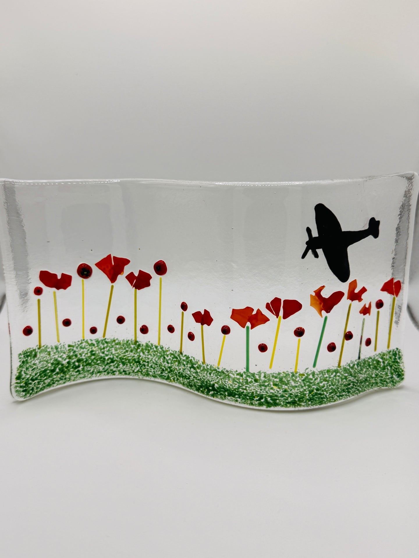 Self standing Spitfire Remembrance Glass
