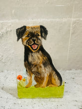 Load image into Gallery viewer, Fused Glass Boarder Terrier TeaLight Holder