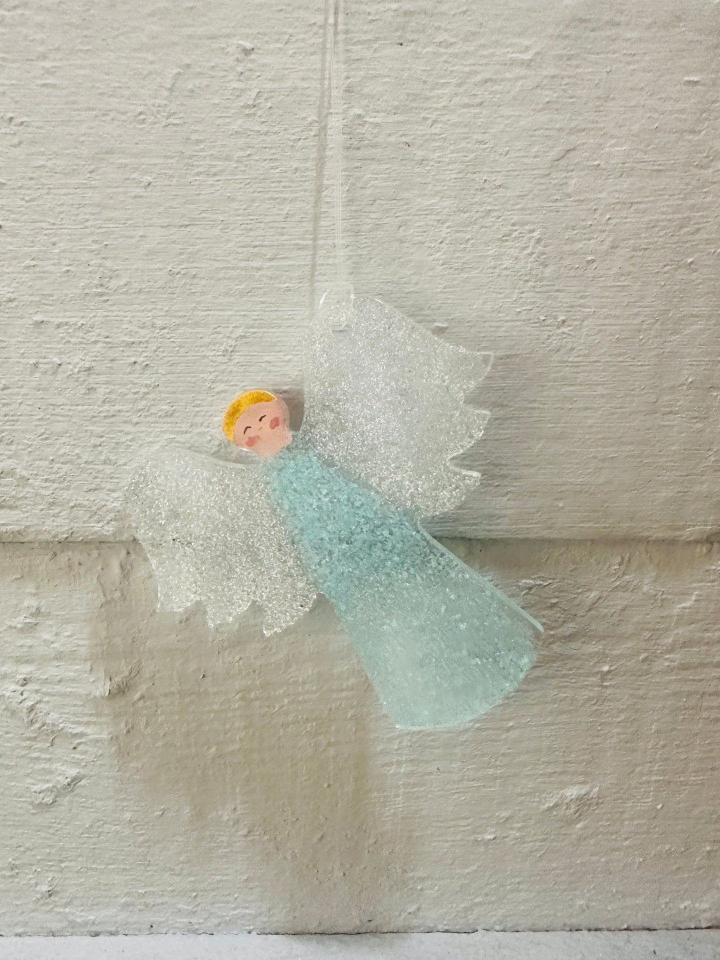 Fused Glass Turquoise Angel Hanger