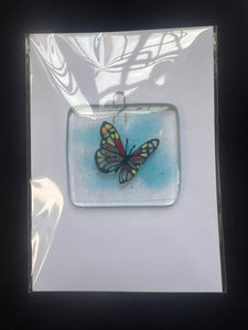 Butterfly Red & Gold Suncatcher Greetings card