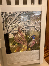 Load image into Gallery viewer, Fused Glass Large Four Seasons pheasant Lantern