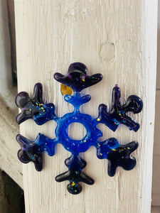 Sparkling fleck Royal Purple & Blue Snowflake
