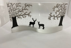 Winter Self standing Stag and deer