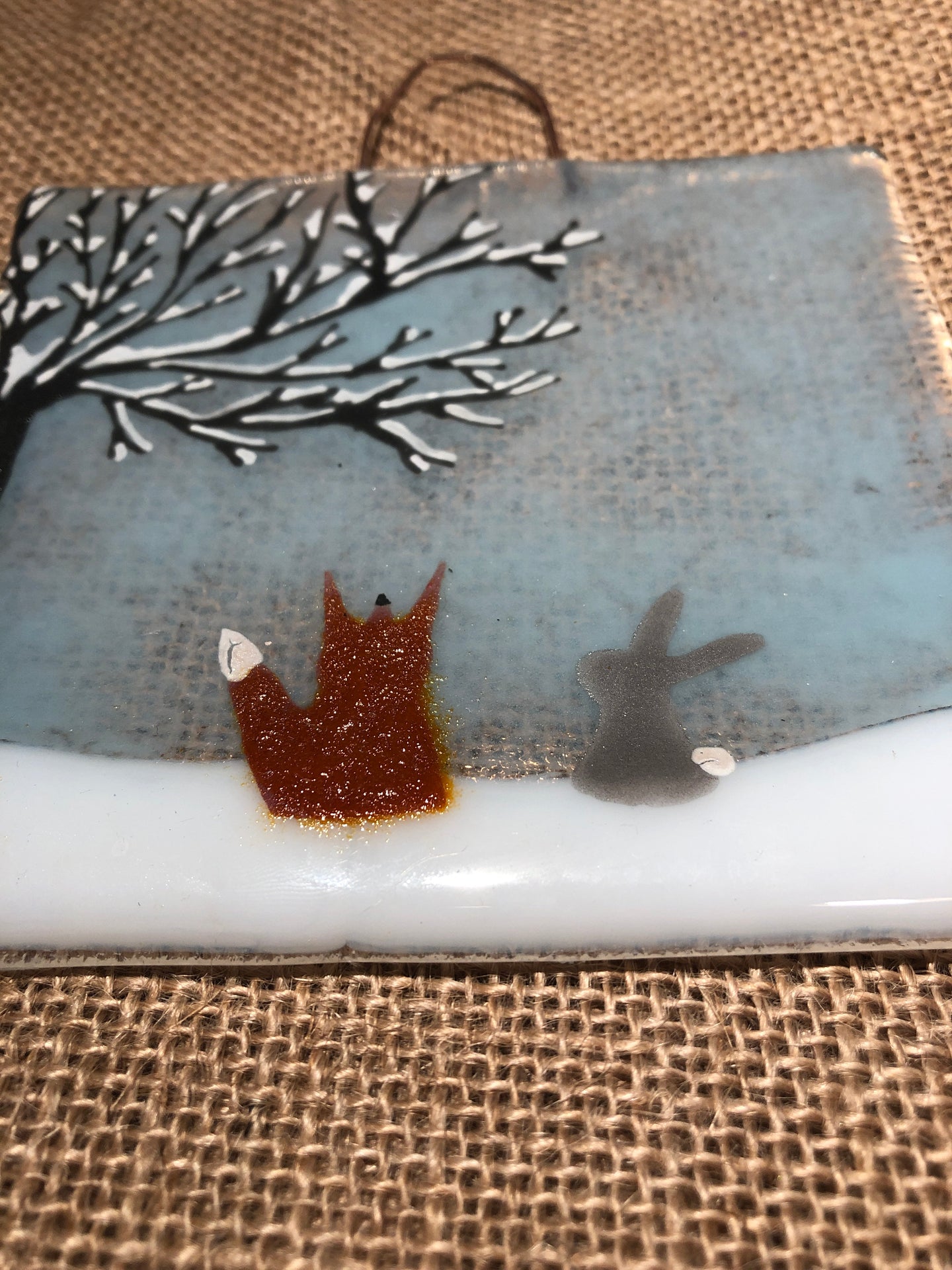 Large Winter Fox & Bunny Countryside Wall Hangings