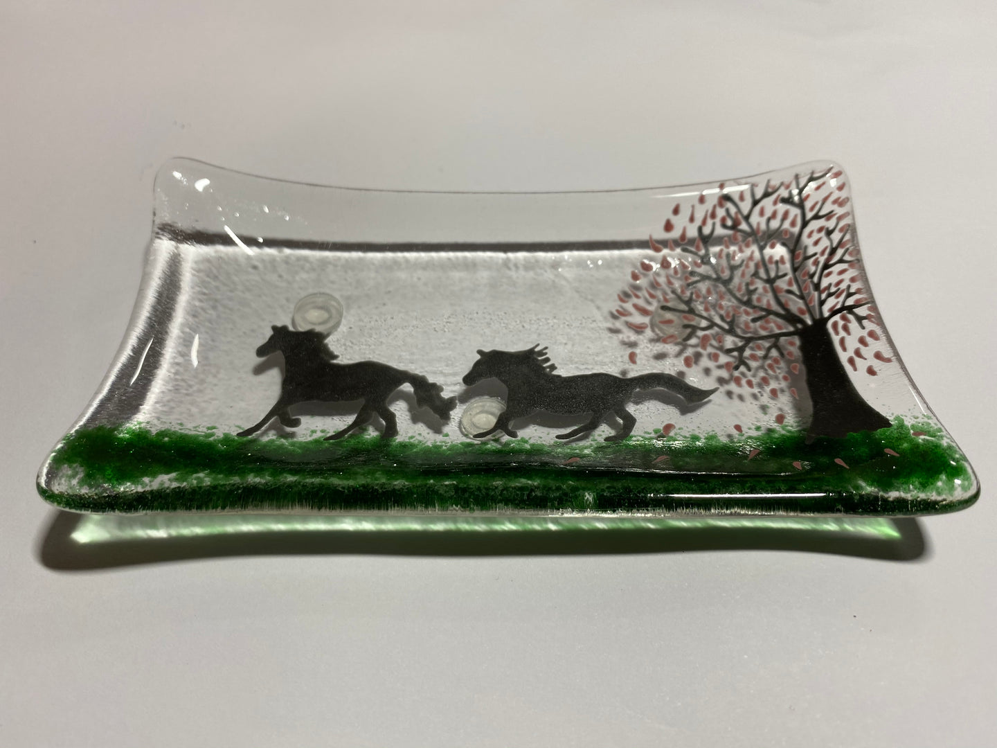 Running horses soap dish / trinket tray