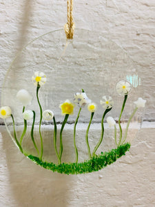 Limited edition White flowers Round Hanger
