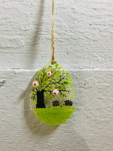 Handmade Fused Glass Easter Egg with hedgehog detail
