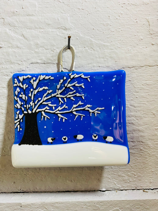 Winter wonderland sheep night Wall Hangings