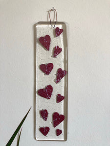 XL Fused Glass Heart Hanger