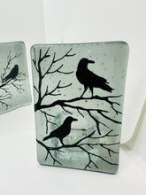 Load image into Gallery viewer, Handmade fused glass corvids tealight holder 