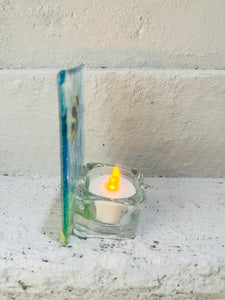 handmade fused glass bumble bee tealight holder 
