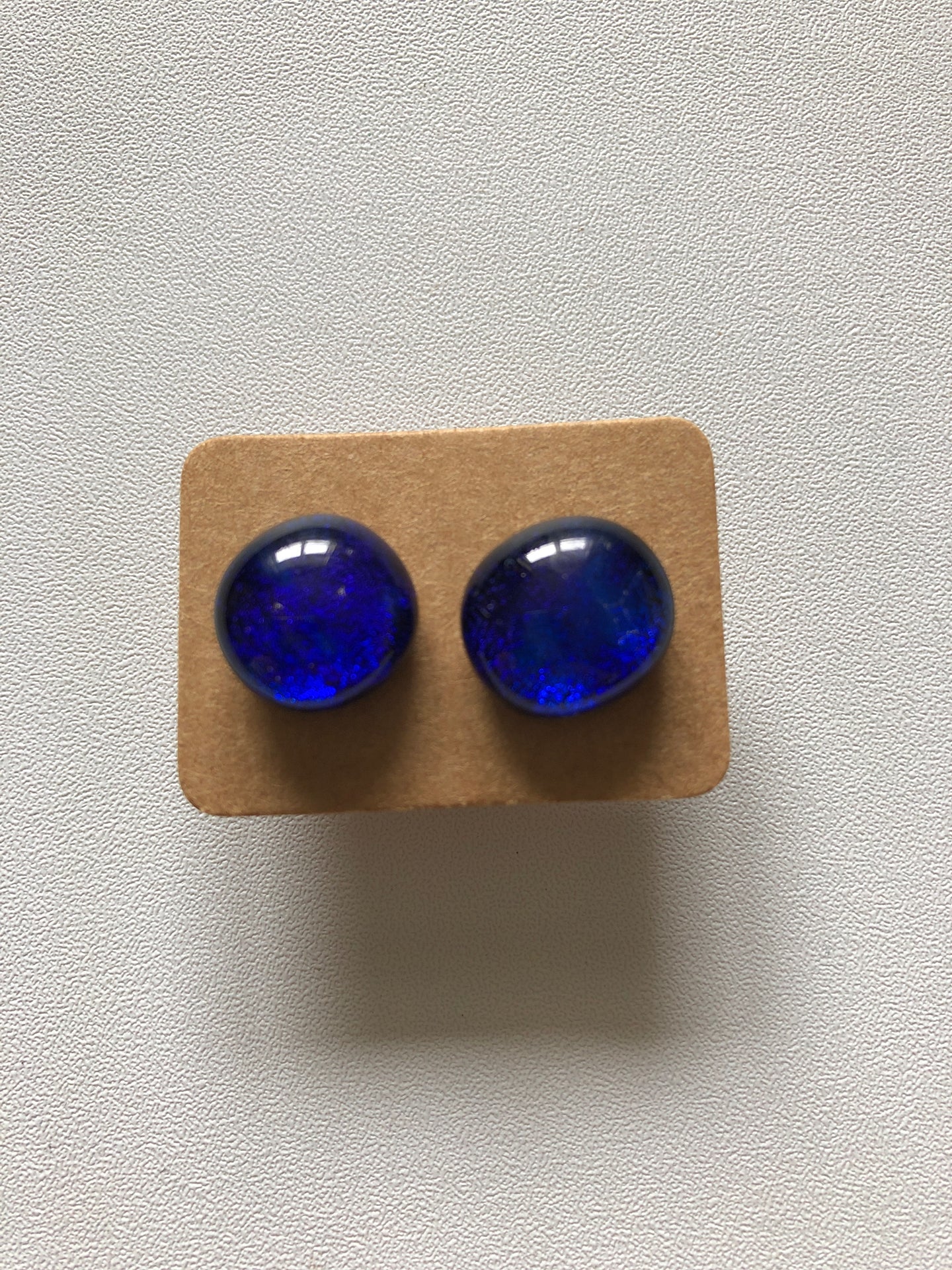 Royal blue Fused Glass Earrings