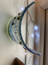 Load image into Gallery viewer, Fused Glass Heron riverbank candle screen