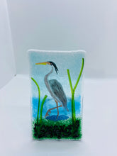 Load image into Gallery viewer, Fused Glass Heron T Light Holder