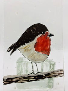 Painted Robin TeaLight Holder