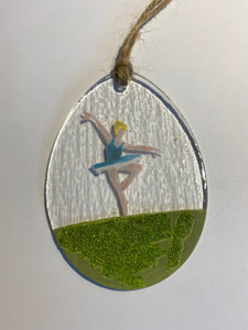 Fused Glass Easter Egg with Ballerina detail