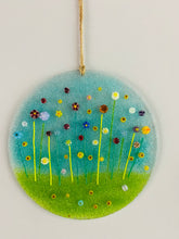 Load image into Gallery viewer, Fused Large Meadow Flowers Round Hanger