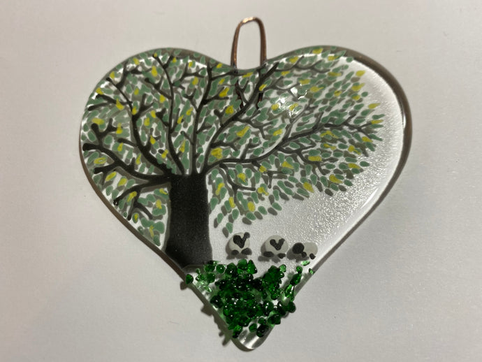 Fused Glass Sheep Heart