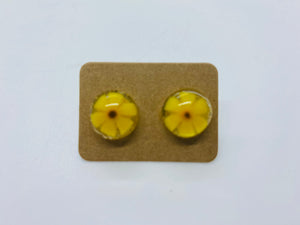 Small Ukrainian Sunflower Glass Earrings