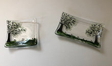Load image into Gallery viewer, Fused glass trinket tray  and soap dish with countryside and sheep detail