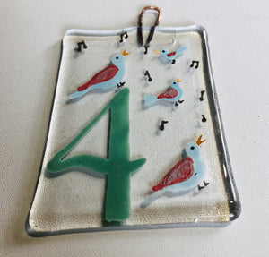 Fused Glass 12 days of Christmas Hanging set