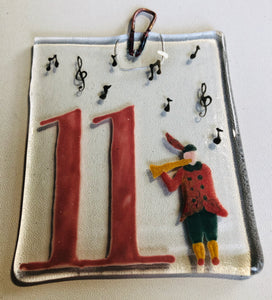 Fused Glass 12 days of Christmas Hanging set