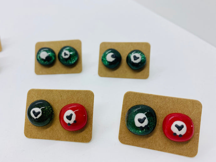 Odd Christmas sheep Glass Earrings