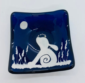 Midnight Blue Hare TeaLight candle holder