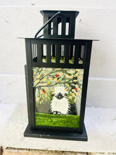 Load image into Gallery viewer, Handmade Fused Glass four seasons Black Nosed Sheep  / valais Lantern 