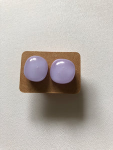 Handmade fused glass lilac earrings 