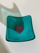 Load image into Gallery viewer, Peacock green  Copper Heart TeaLight candle holder