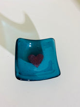 Load image into Gallery viewer, Teal Copper Heart TeaLight candle holder