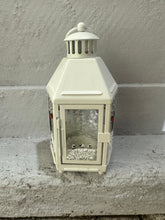 Load image into Gallery viewer, Handmade Fused Glass Winter Sheep Lantern 