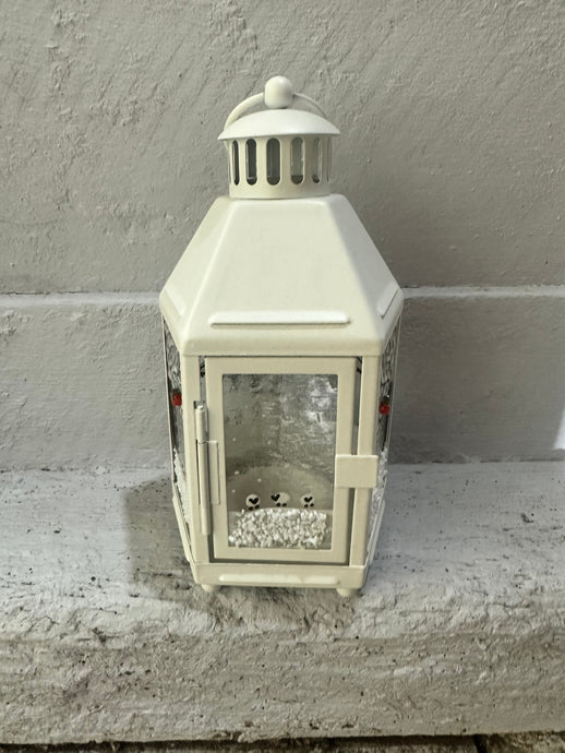 Handmade Fused Glass Winter Sheep Lantern 