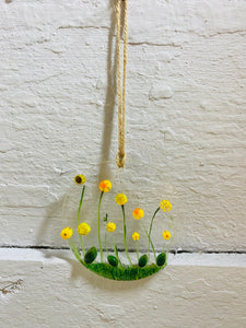 Limited edition yellow flowers Round Hanger