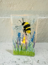 Load image into Gallery viewer, handmade fused glass bumble bee tealight holder 