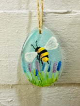 Load image into Gallery viewer, Fused Glass Bumble Bee Easter Egg Hanger