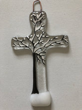 Load image into Gallery viewer, Handmade fused glass four seasons crosses wall hangers