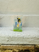 Load image into Gallery viewer, handmade fused glass bumble bee tealight holder 