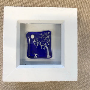 Fused Glass Hare & Tree in Box Frame