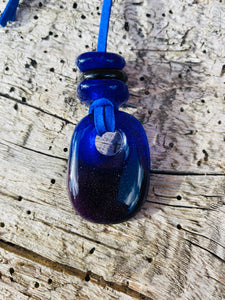 Purple & blue Necklace with bead detail