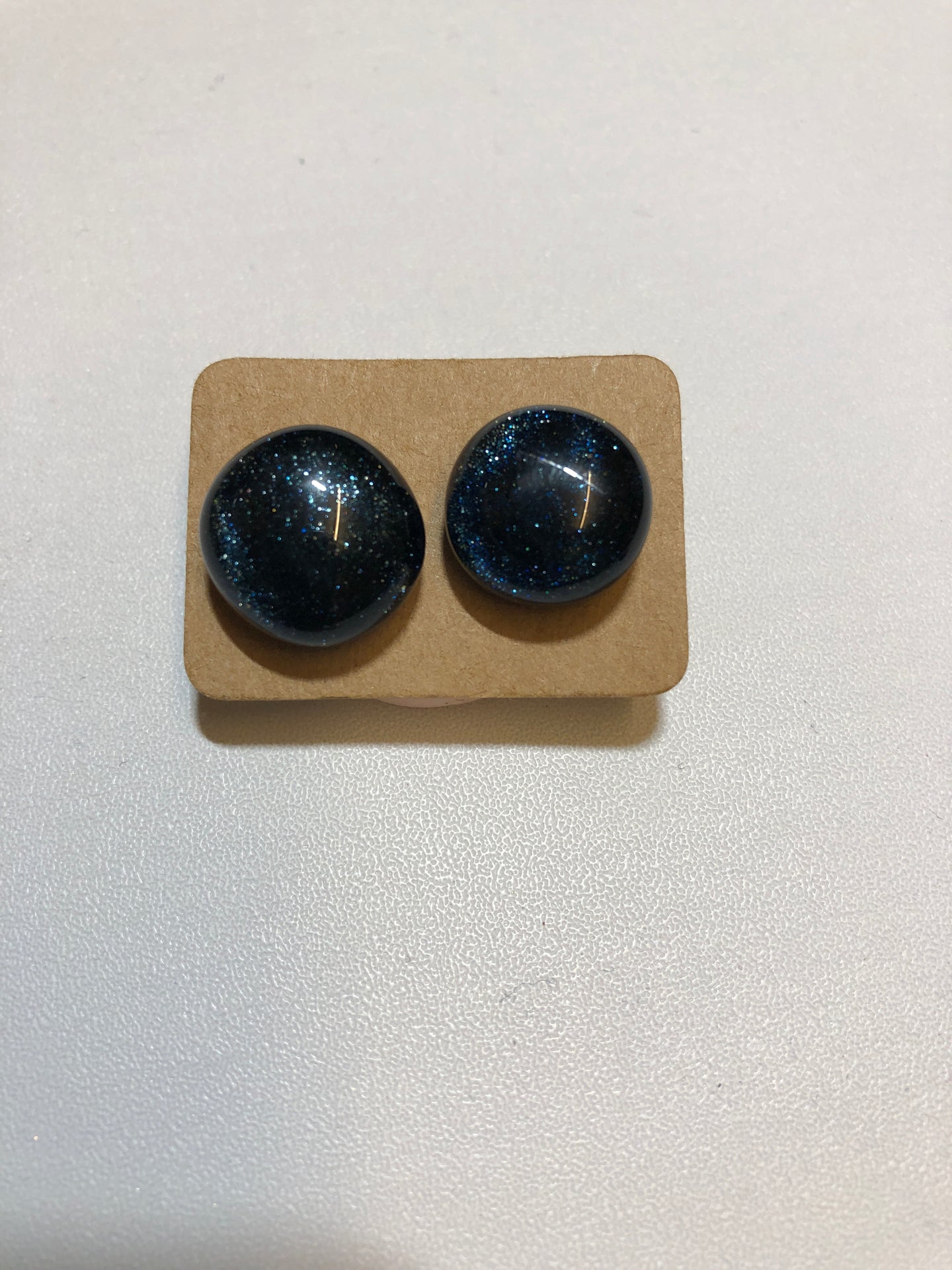 Midnight blue Dichroic Fused Glass Earrings