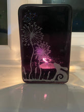 Load image into Gallery viewer, Purple Moon Hare &amp; Dandelion T Light Holder