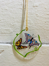 Load image into Gallery viewer, Handmade fused glass butterfly wall hanger