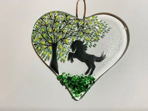 Fused Glass Horse Heart