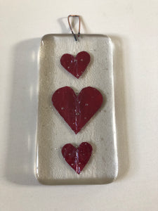 Fused Glass Heart Hanger