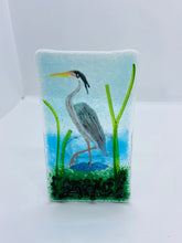 Load image into Gallery viewer, Fused Glass Heron T Light Holder