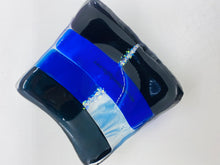 Load image into Gallery viewer, Blue Patchwork deep dish/ TeaLight candle holder